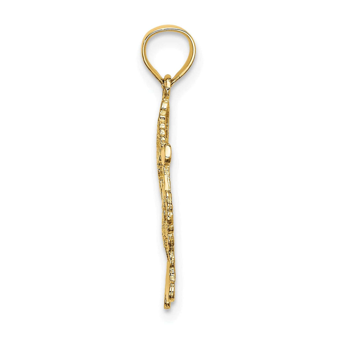Lovely Rita's Pendants & Charms 14k Yellow Gold Polished Cut-Out Design Santa Charm Pendant