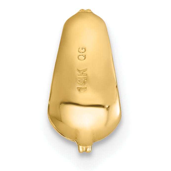 Lovely Rita's Pendants & Charms 14k Yellow Gold Polished CZ Domed Teardrop Chain Slide Pendant