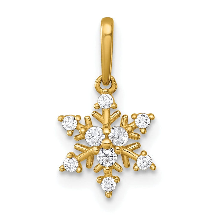 Lovely Rita's Pendants & Charms 14k Yellow Gold Polished CZ Snowflake Pendant