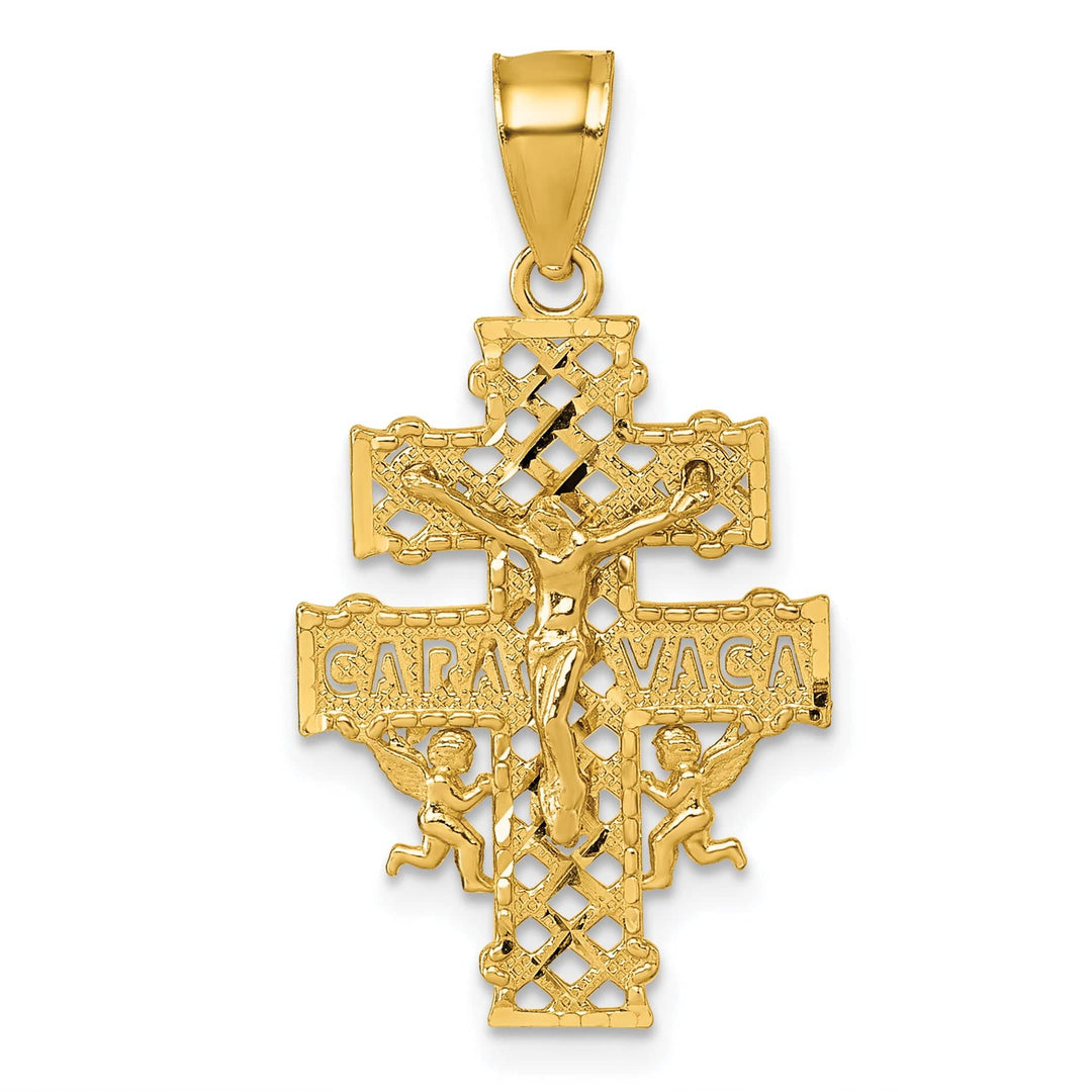 Lovely Rita's Pendants & Charms 14K Yellow Gold Polished D.C Cara Vaca Crucifix Pendant