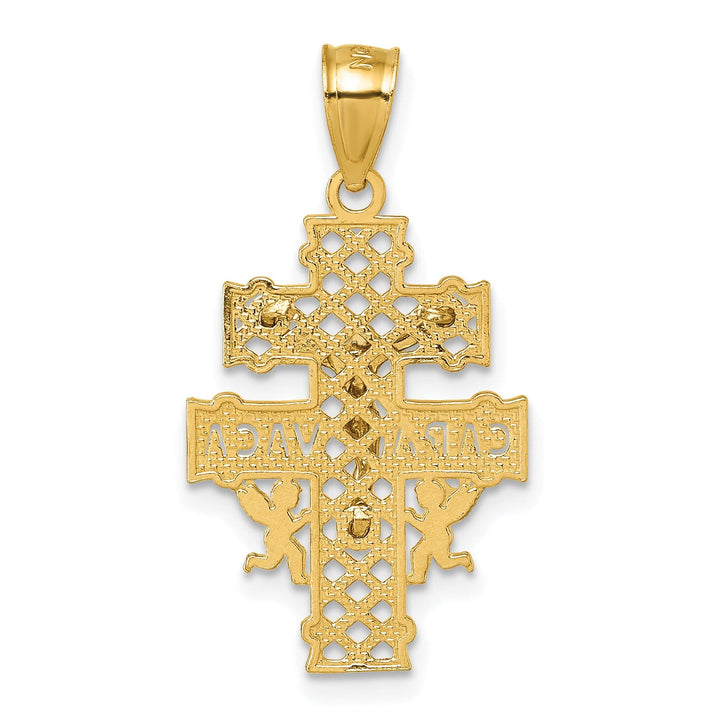 Lovely Rita's Pendants & Charms 14K Yellow Gold Polished D.C Cara Vaca Crucifix Pendant