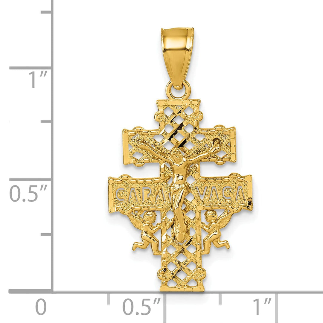 Lovely Rita's Pendants & Charms 14K Yellow Gold Polished D.C Cara Vaca Crucifix Pendant