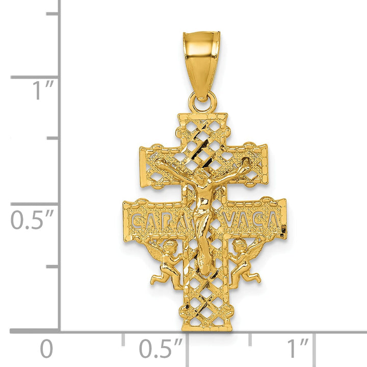 Lovely Rita's Pendants & Charms 14K Yellow Gold Polished D.C Cara Vaca Crucifix Pendant