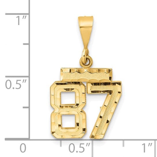 Lovely Rita's Pendants & Charms 14k Yellow Gold Polished D.C Finish Small Size Number 87 Pendant