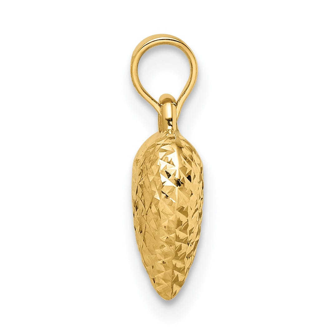 Lovely Rita's Pendants & Charms 14k Yellow Gold Polished D.C Puffed Heart Design Pendant