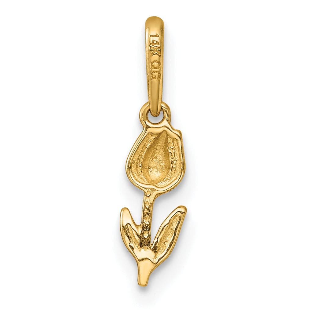 Lovely Rita's Pendants & Charms 14k Yellow Gold Polished D.C Tulip Charm Pendant