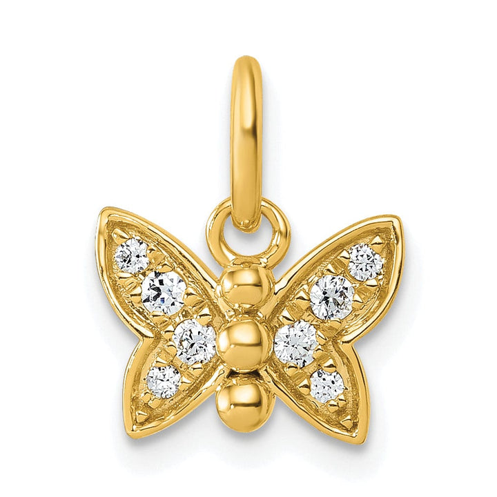 Lovely Rita's Pendants & Charms 14K Yellow Gold Polished Diamond Butterfly Pendant