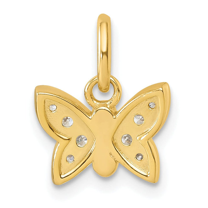 Lovely Rita's Pendants & Charms 14K Yellow Gold Polished Diamond Butterfly Pendant
