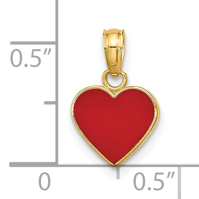 Lovely Rita's Pendants & Charms 14k Yellow Gold Polished Enameled Finish Heart Pendant