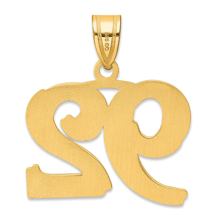 Lovely Rita's Pendants & Charms 14k Yellow Gold Polished Etched Number 92 Pendant