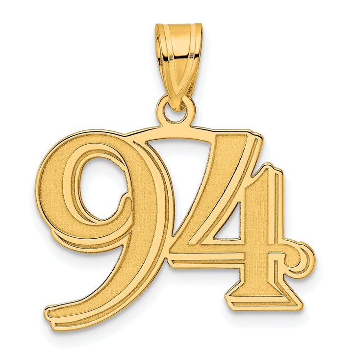 Lovely Rita's Pendants & Charms 14k Yellow Gold Polished Etched Number 94 Pendant
