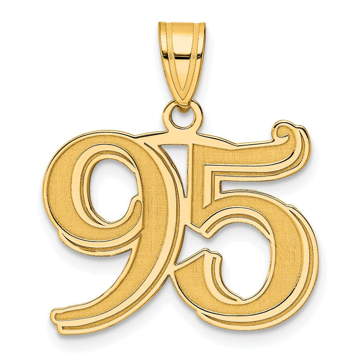Lovely Rita's Pendants & Charms 14k Yellow Gold Polished Etched Number 95 Pendant