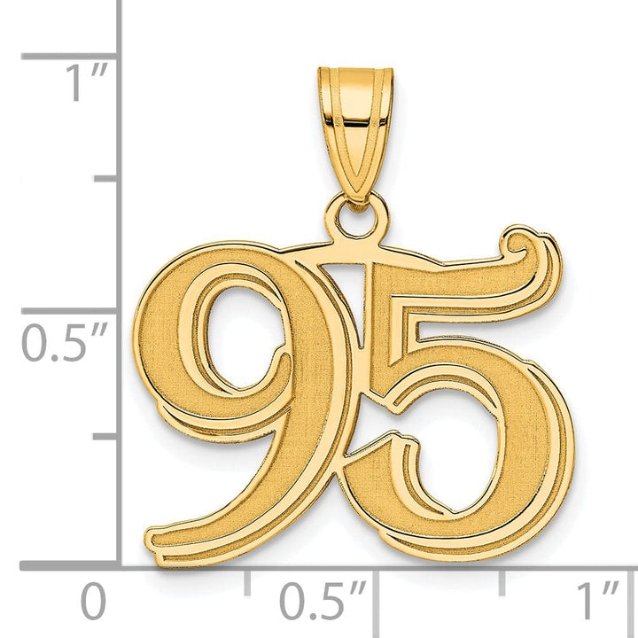 Lovely Rita's Pendants & Charms 14k Yellow Gold Polished Etched Number 95 Pendant