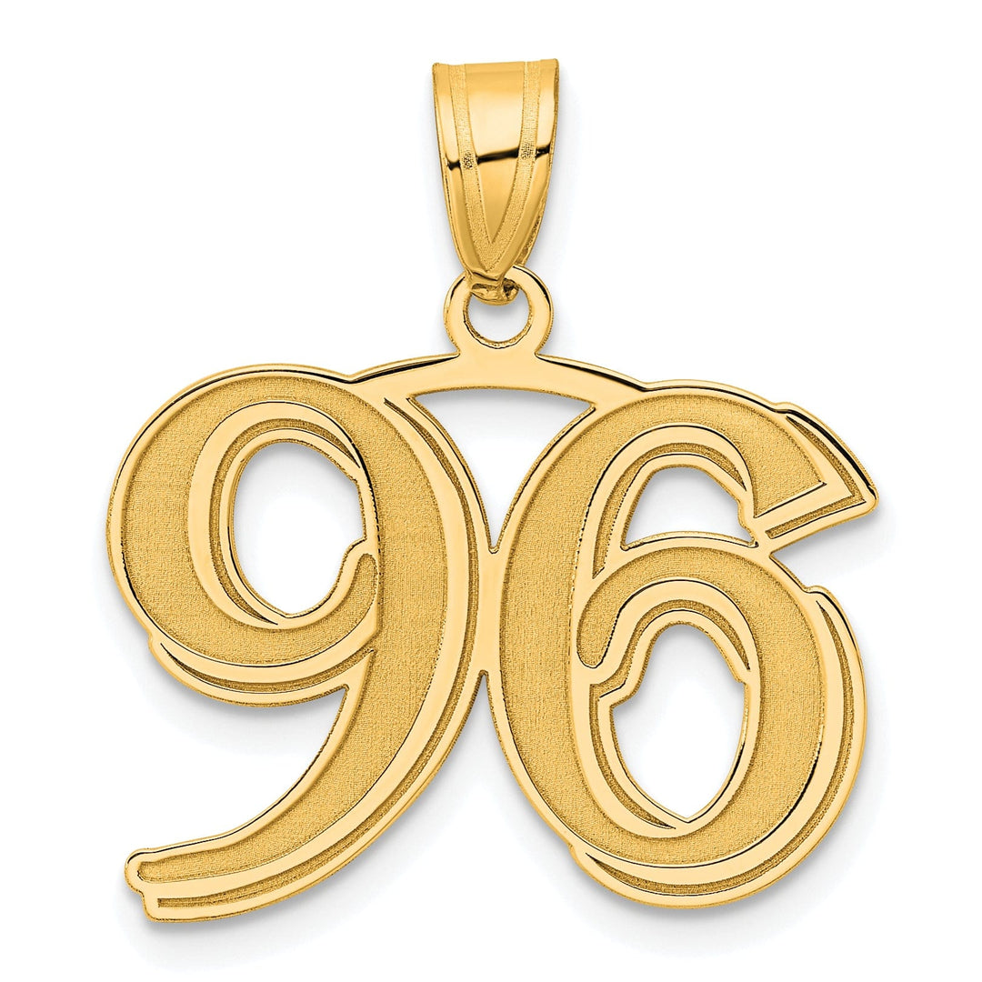 Lovely Rita's Pendants & Charms 14k Yellow Gold Polished Etched Number 96 Pendant