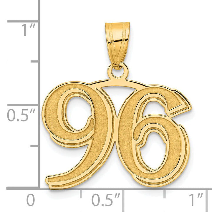 Lovely Rita's Pendants & Charms 14k Yellow Gold Polished Etched Number 96 Pendant