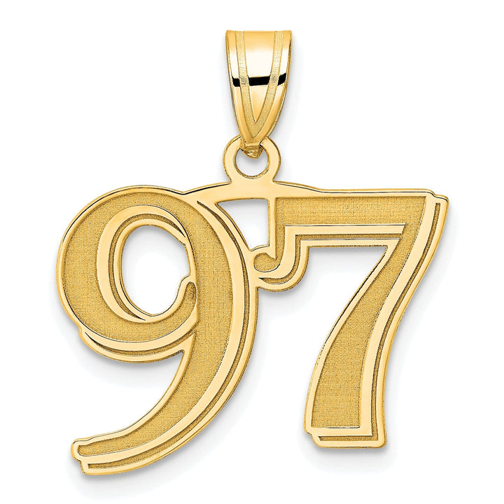 Lovely Rita's Pendants & Charms 14k Yellow Gold Polished Etched Number 97 Pendant