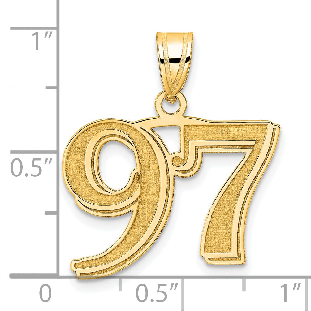 Lovely Rita's Pendants & Charms 14k Yellow Gold Polished Etched Number 97 Pendant