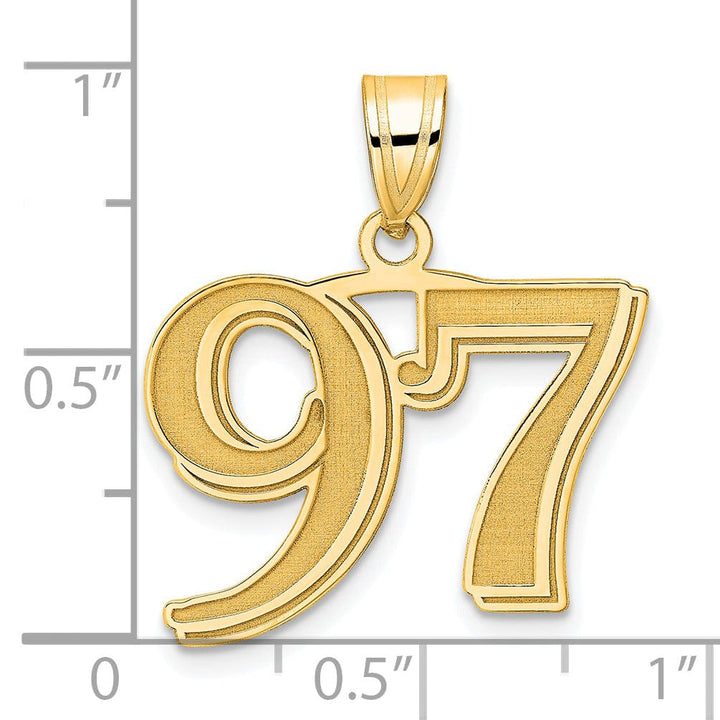 Lovely Rita's Pendants & Charms 14k Yellow Gold Polished Etched Number 97 Pendant