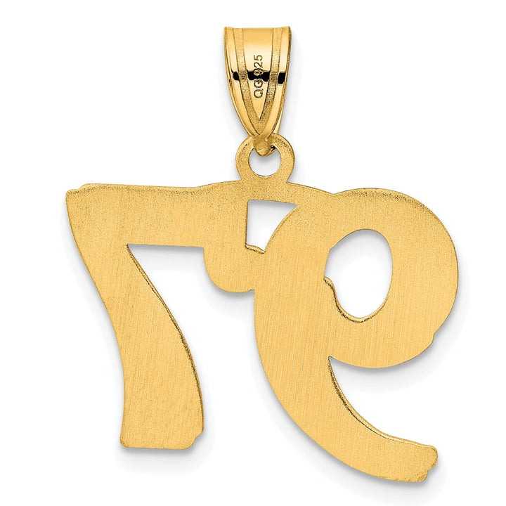 Lovely Rita's Pendants & Charms 14k Yellow Gold Polished Etched Number 97 Pendant