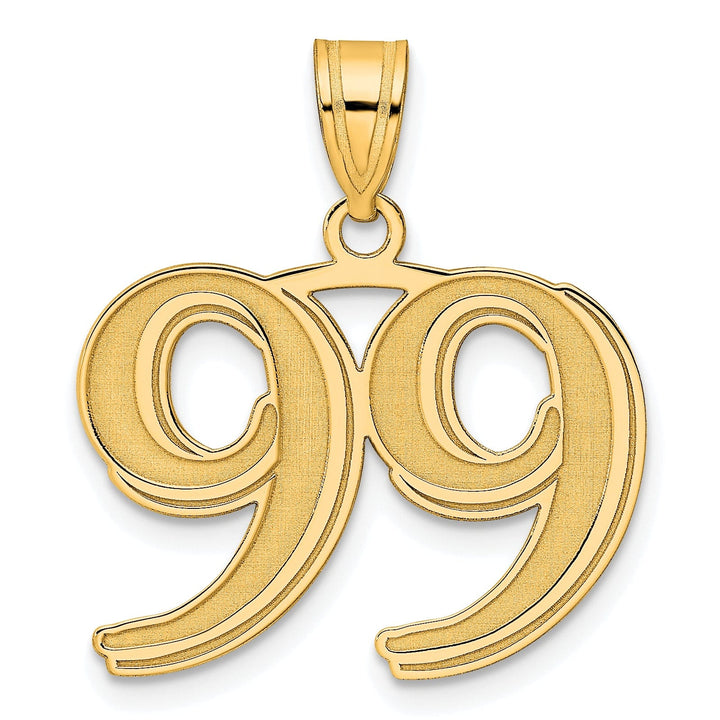 Lovely Rita's Pendants & Charms 14k Yellow Gold Polished Etched Number 99 Pendant