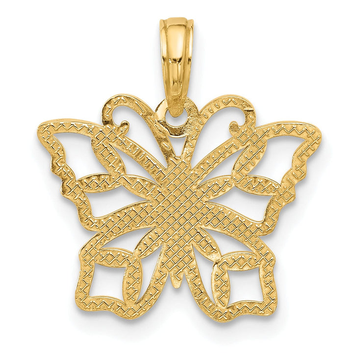 Lovely Rita's Pendants & Charms 14K Yellow Gold Polished Fancy Butterfly Charm Pendant Design