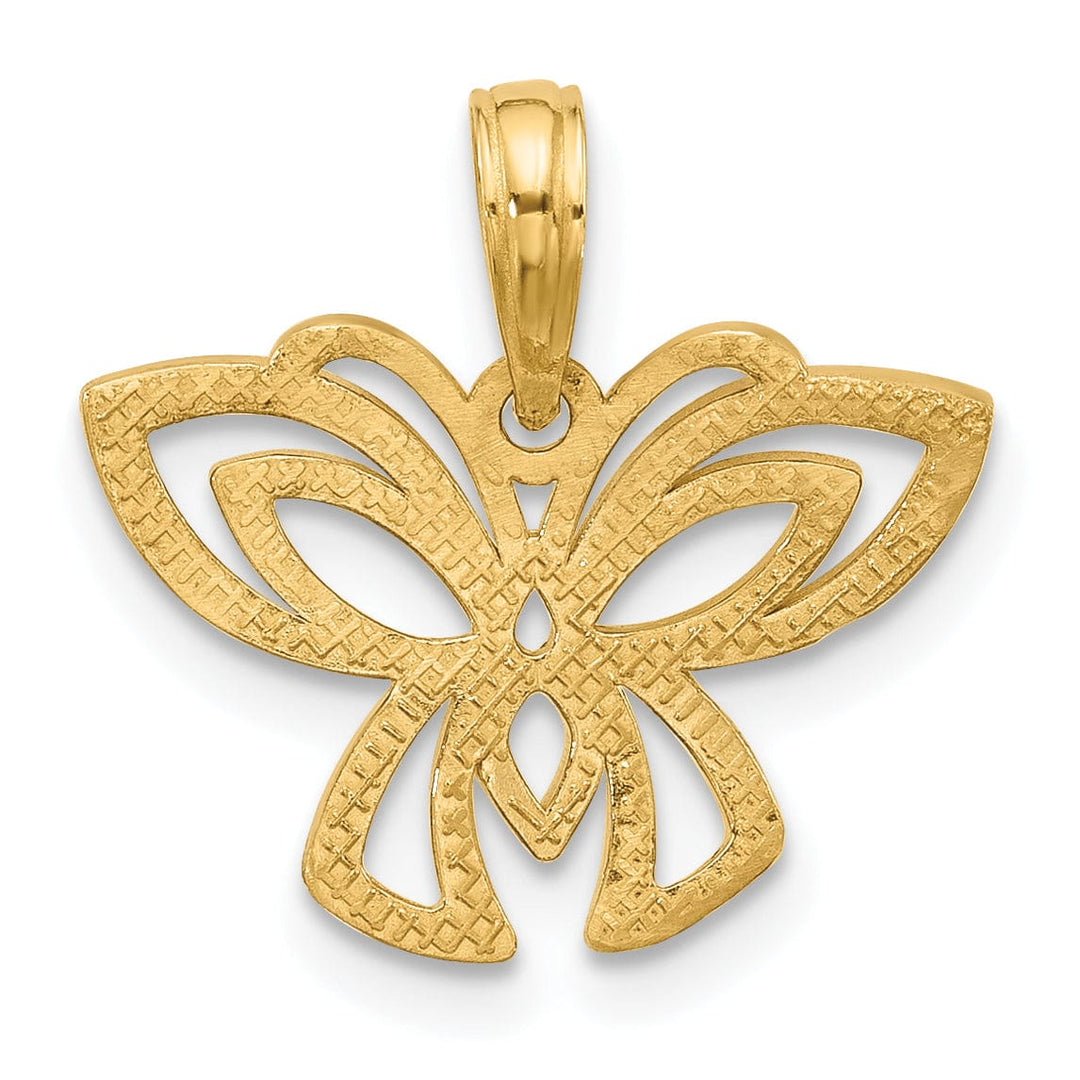 Lovely Rita's Pendants & Charms 14K Yellow Gold Polished Fancy Design Butterfly Charm Pendant
