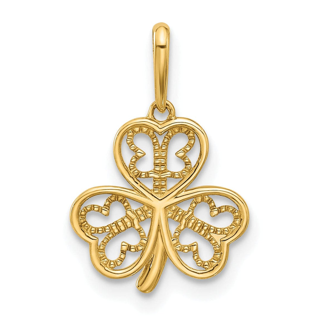 Lovely Rita's Pendants & Charms 14k Yellow Gold Polished Fancy Three Leaf Clover Pendant