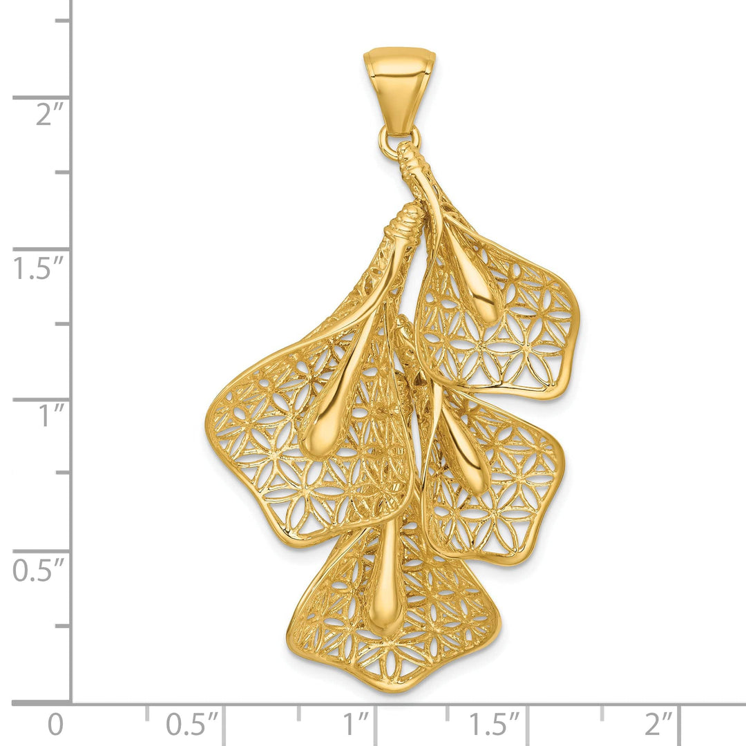 Lovely Rita's Pendants & Charms 14k Yellow Gold Polished Filigree Calla Lily Flower Pendant