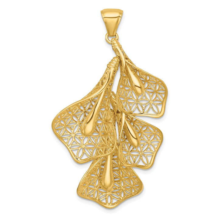 Lovely Rita's Pendants & Charms 14k Yellow Gold Polished Filigree Calla Lily Flower Pendant