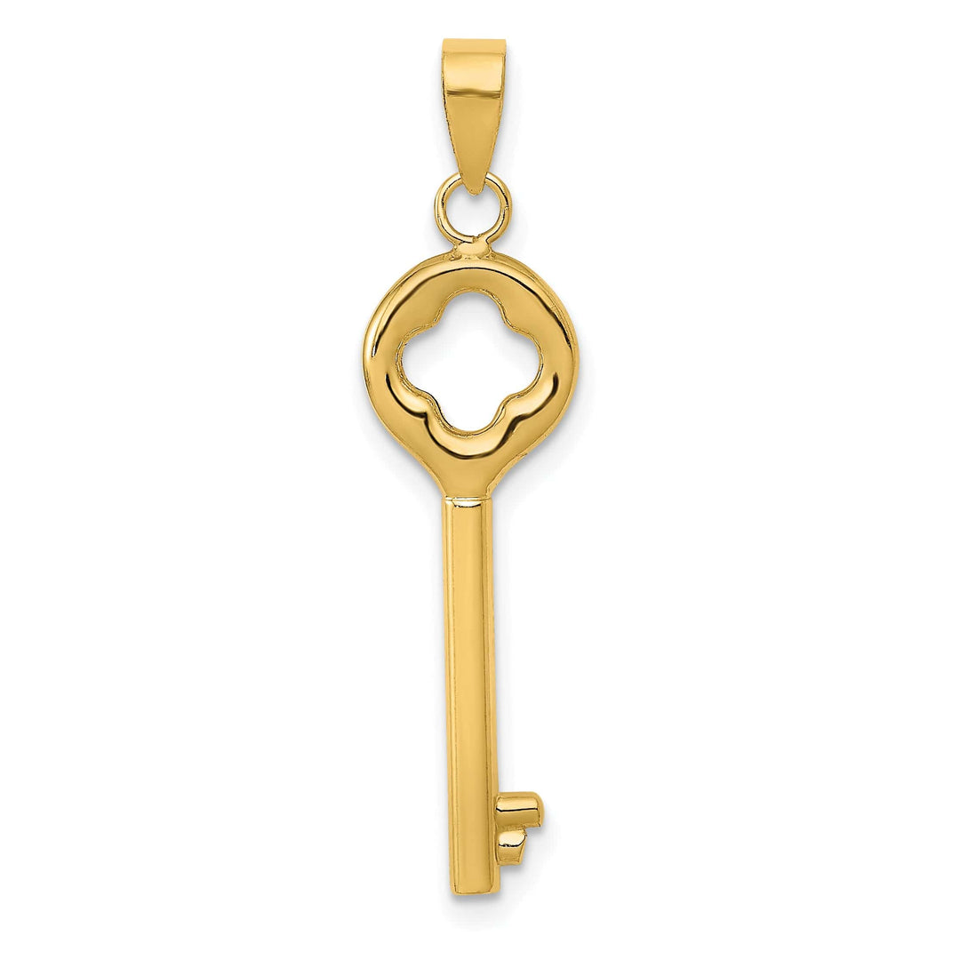 Lovely Rita's Pendants & Charms 14k Yellow Gold Polished Finish 3-D Key Charm Pendant