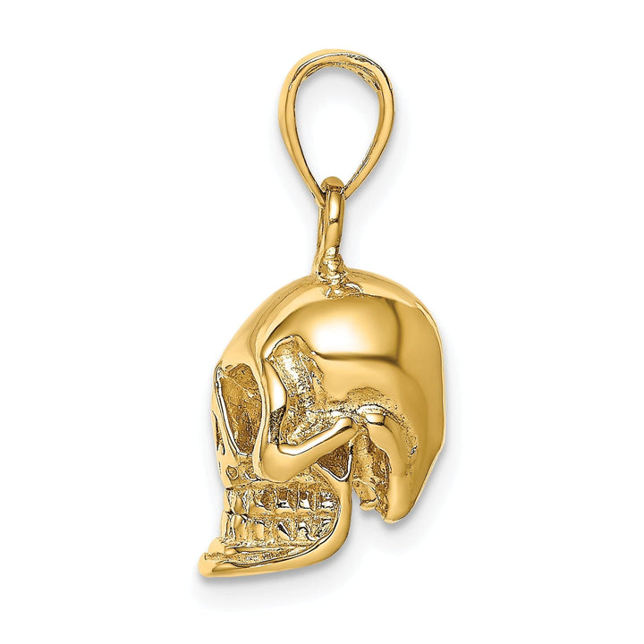 Lovely Rita's Pendants & Charms 14K Yellow Gold Polished Finish 3-D Polished Skull Charm Pendant