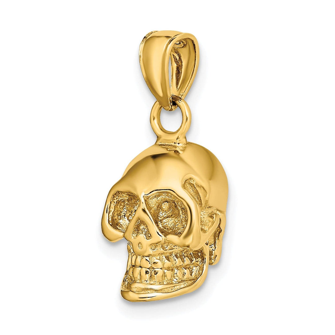 Lovely Rita's Pendants & Charms 14K Yellow Gold Polished Finish 3-D Polished Skull Charm Pendant