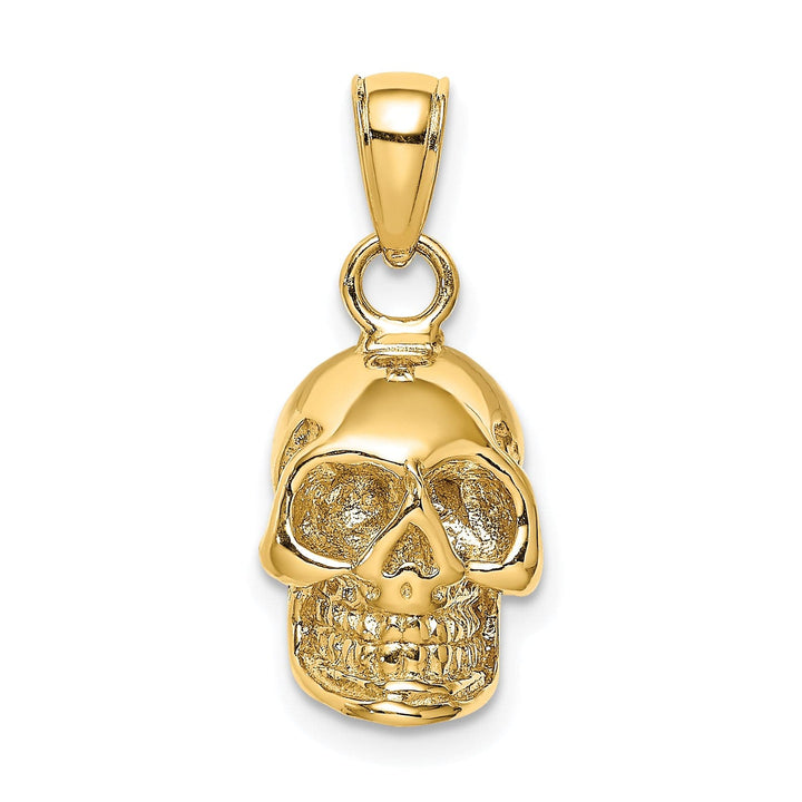 Lovely Rita's Pendants & Charms 14K Yellow Gold Polished Finish 3-D Polished Skull Charm Pendant