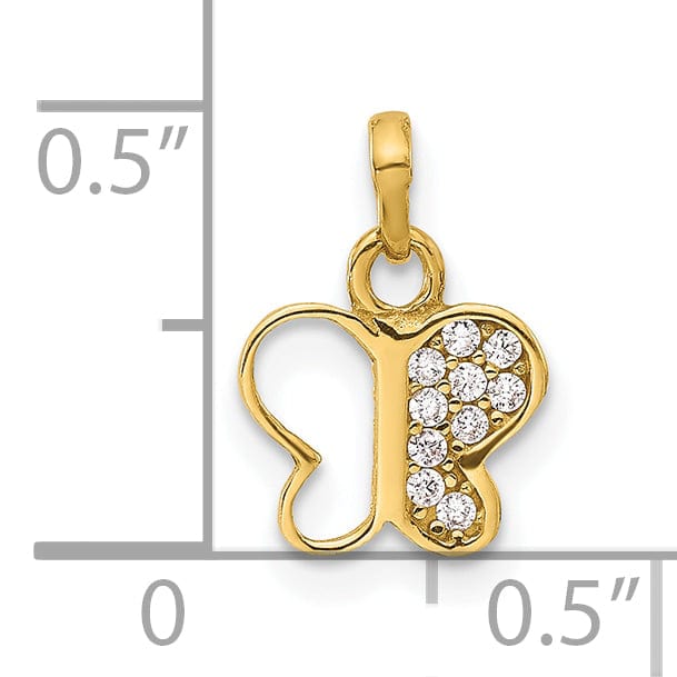 Lovely Rita's Pendants & Charms 14K Yellow Gold Polished Finish C.Z Butterfly Charm Pendant