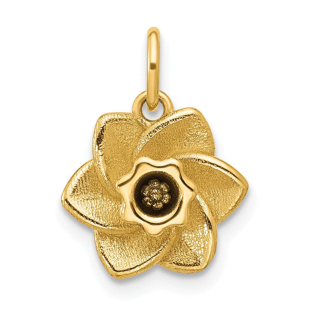 Lovely Rita's Pendants & Charms 14K Yellow Gold Polished Finish Daffodil Flower Pendant