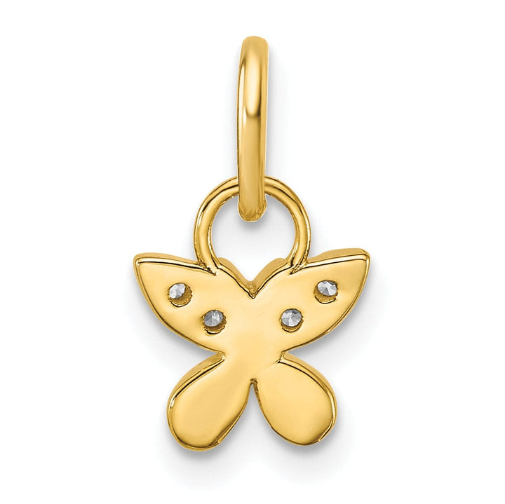 Lovely Rita's Pendants & Charms 14K Yellow Gold Polished Finish Diamond Butterfly Charm