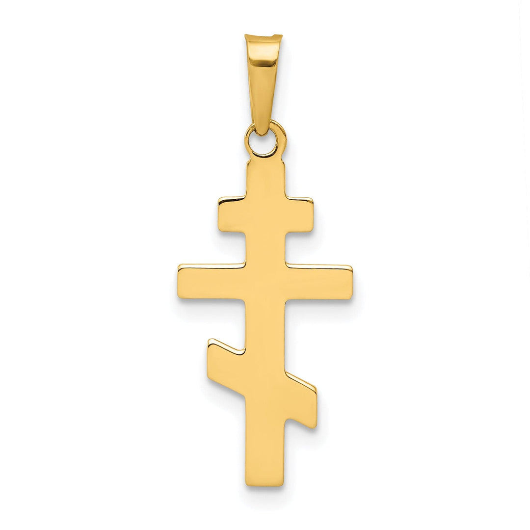 Lovely Rita's Pendants & Charms 14k Yellow Gold Polished Finish Eastern Orthodox Cross Pendant