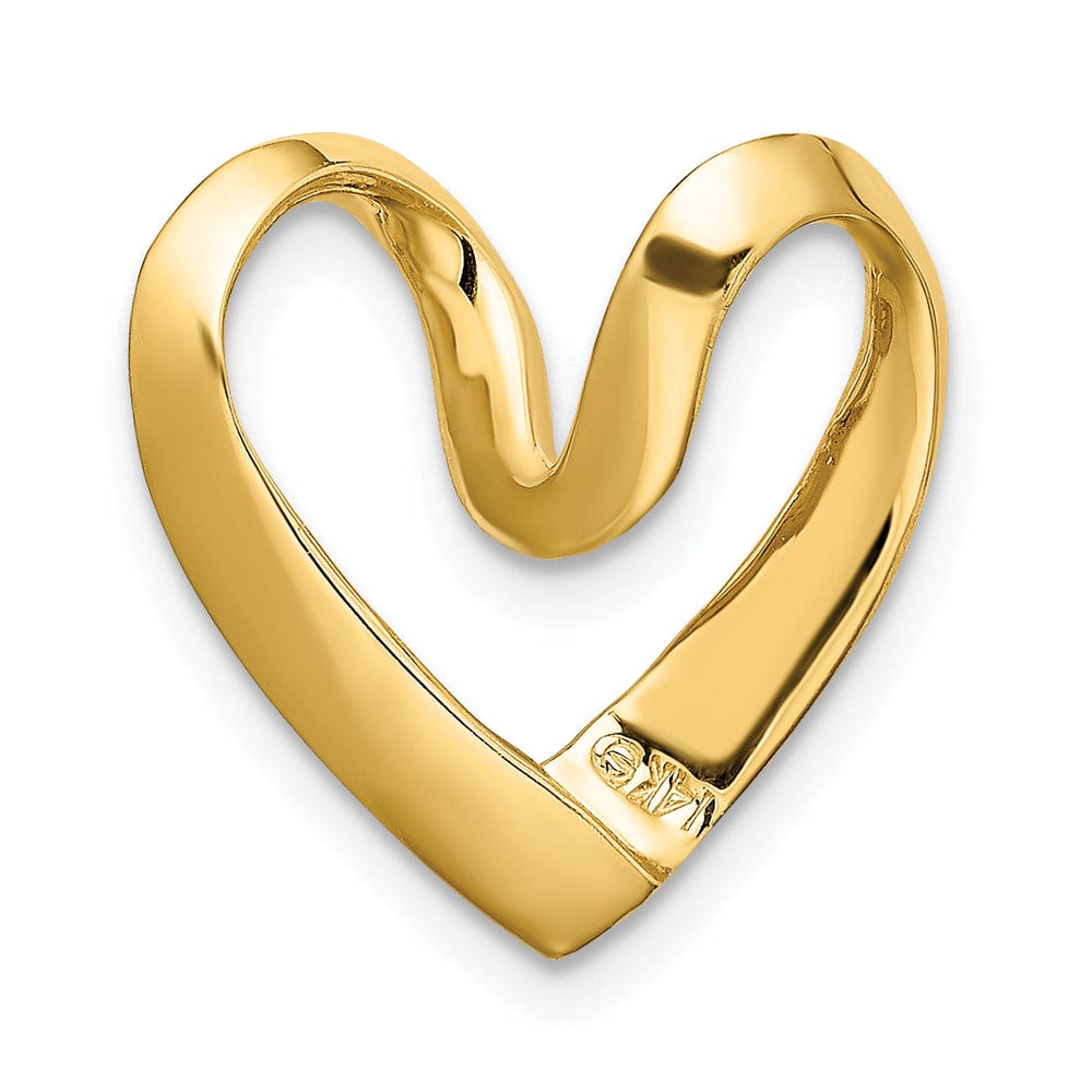 Lovely Rita's Pendants & Charms 14k Yellow Gold Polished Finish Heart Design Slide Pendant