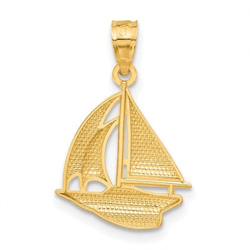 Lovely Rita's Pendants & Charms 14k Yellow Gold Polished Finish Sailboat Pendant