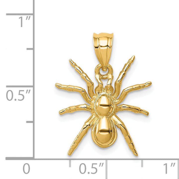 Lovely Rita's Pendants & Charms 14K Yellow Gold Polished Finish Spider Charm Pendant
