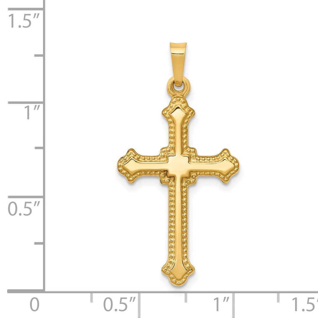Lovely Rita's Pendants & Charms 14k Yellow Gold Polished Fleur de Lis Cross Pendant