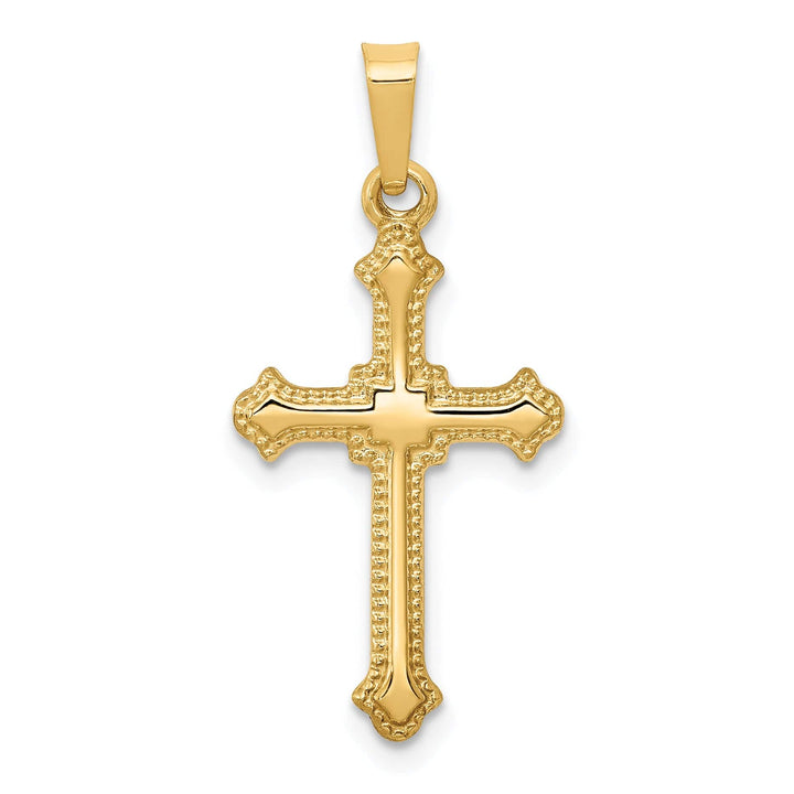 Lovely Rita's Pendants & Charms 14k Yellow Gold Polished Fleur de Lis Cross Pendant