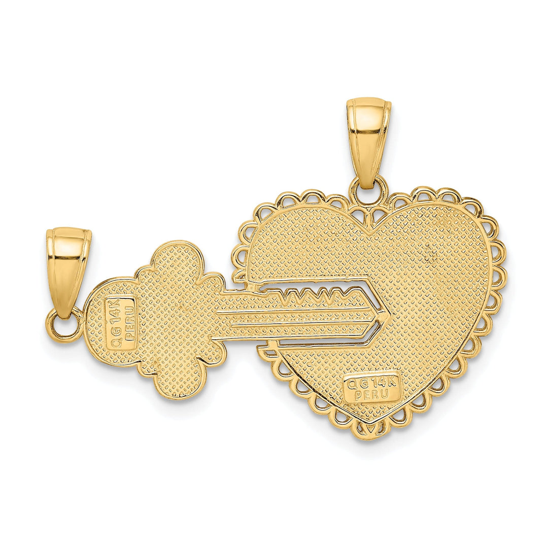 Lovely Rita's Pendants & Charms 14k Yellow Gold Polished 'He Who Holds the Key' Break-Apart Charms Set 2 Pieces