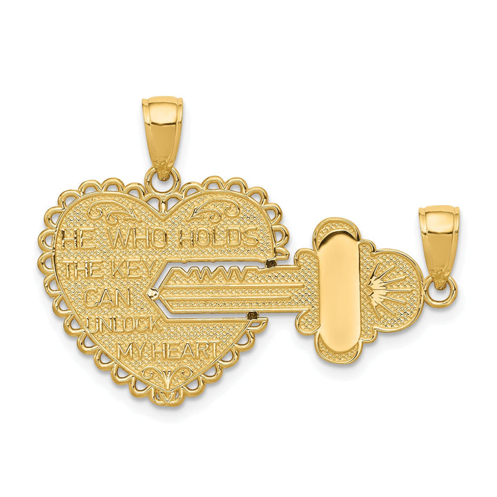 Lovely Rita's Pendants & Charms 14k Yellow Gold Polished 'He Who Holds the Key' Break-Apart Charms Set 2 Pieces