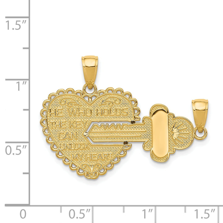 Lovely Rita's Pendants & Charms 14k Yellow Gold Polished 'He Who Holds the Key' Break-Apart Charms Set 2 Pieces