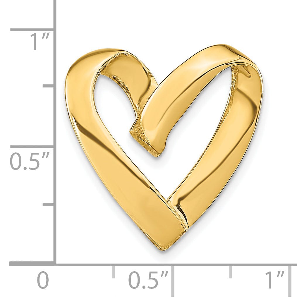 Lovely Rita's Pendants & Charms 14k Yellow Gold Polished Heart Design Slide Pendant