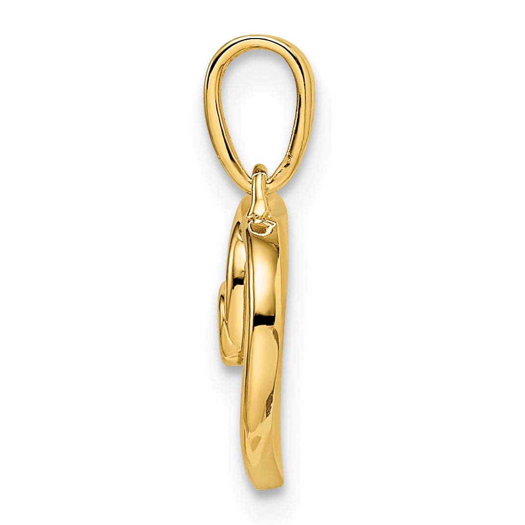 Lovely Rita's Pendants & Charms 14k Yellow Gold Polished Heart Diamond Pendant