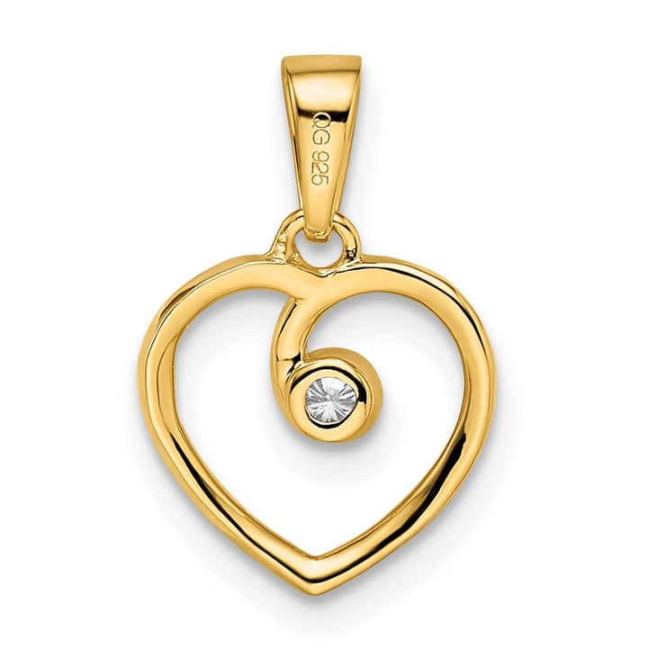 Lovely Rita's Pendants & Charms 14k Yellow Gold Polished Heart Diamond Pendant