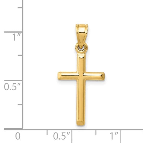 Lovely Rita's Pendants & Charms 14k Yellow Gold Polished Hollow Cross Pendant