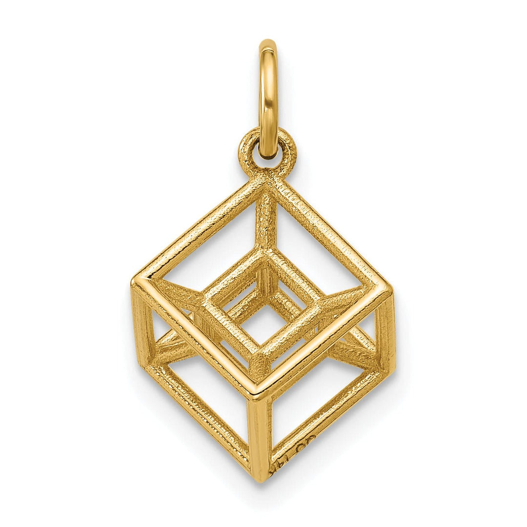 Lovely Rita's Pendants & Charms 14K Yellow Gold Polished Hypercube Shape Pendant